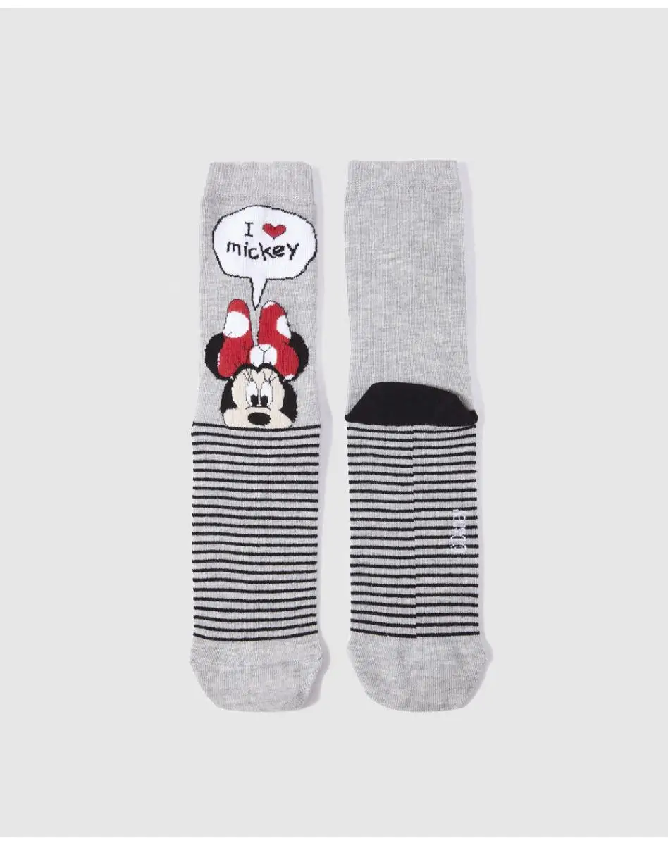 Женские короткие носки Disney в сером цвете с Микки и Минни|Носки| |