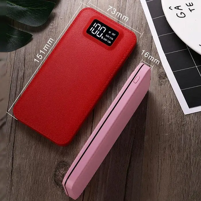 Ультратонкий ЖК цифровой портативный power Bank 2.1A общий пластик 8000 мАч аварийное