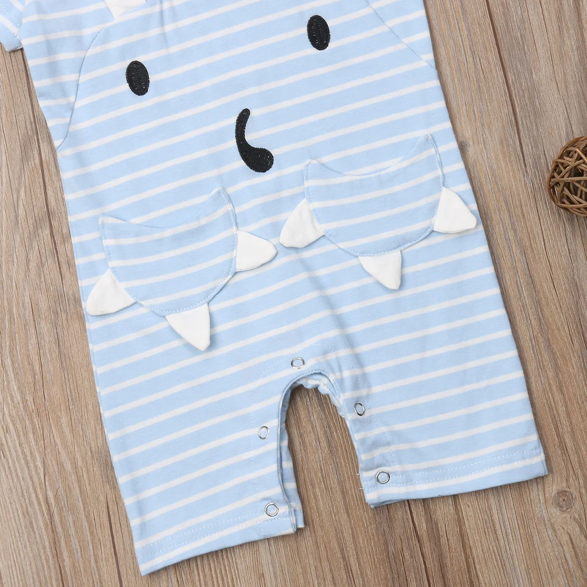 3D Cartoon Baby One-pieces Newborn Boy Girl Rompers Jumpsuit Short Sleeve Cotton Playsuits Kids Striped Clothes | Детская одежда и