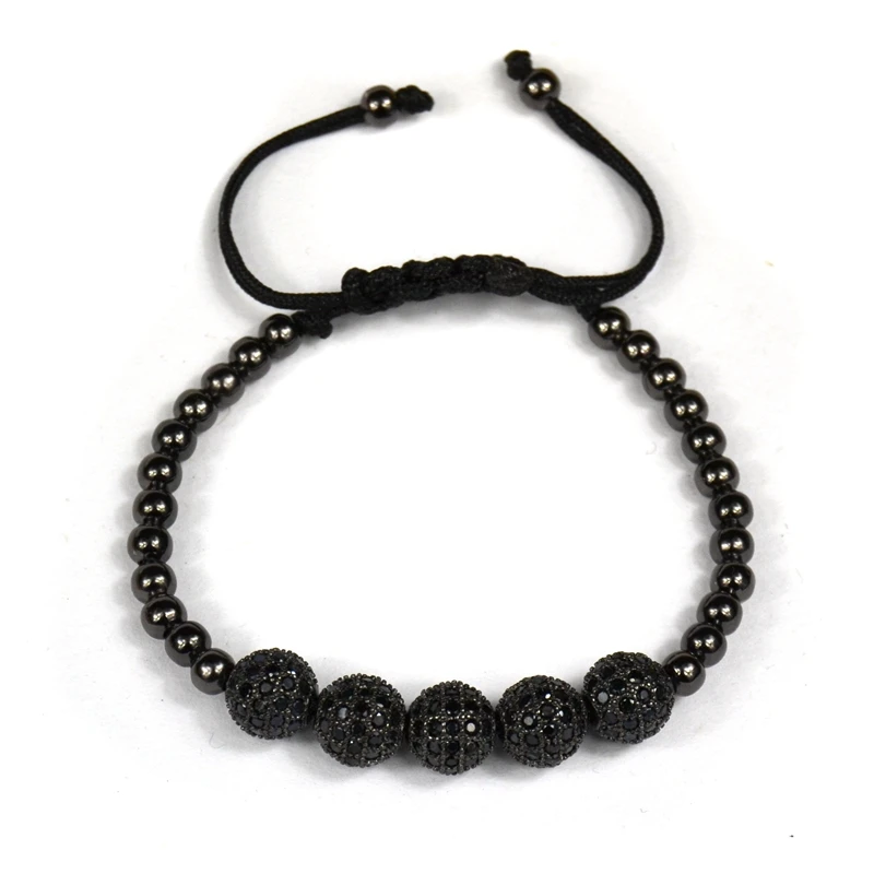 Плетеный макраме браслет для мужчин Pulseras Mujer Moda 2018 ювелирные изделия 5 круглых