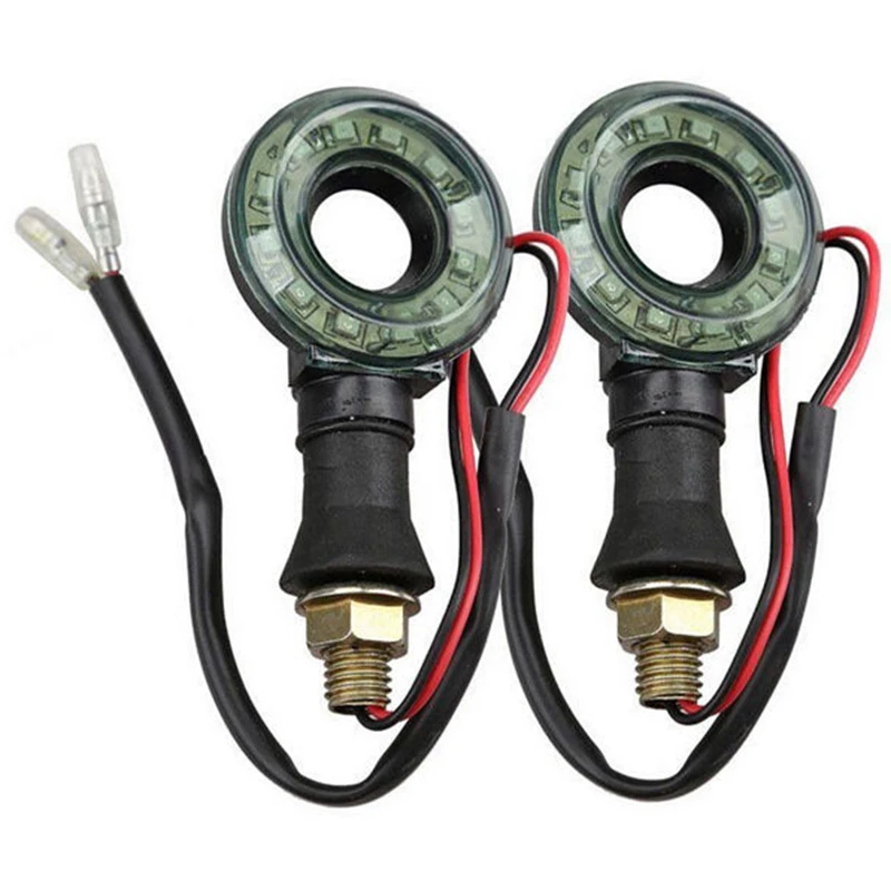 4 шт./компл. Янтарный 12LED круг мотоциклетные поворотные сигнальные индикаторы