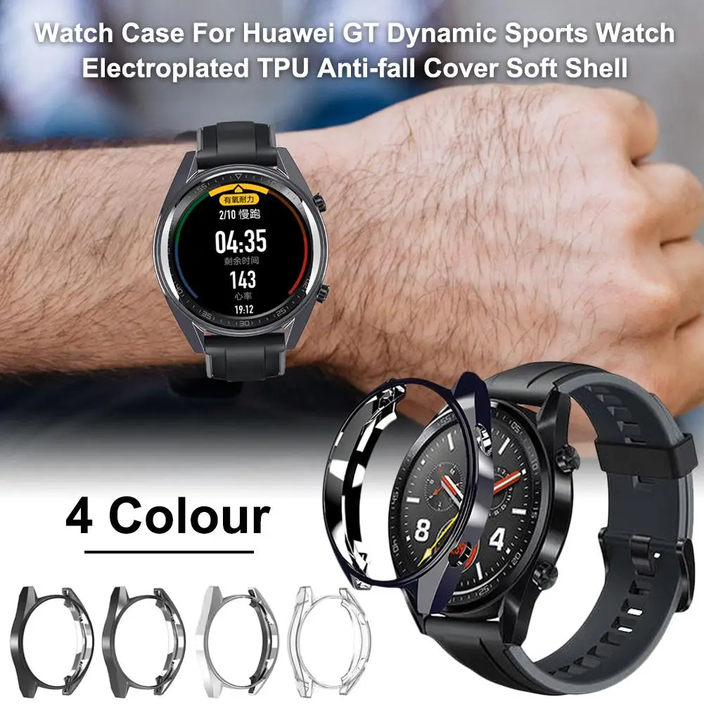 

TPU Soft Watch Case For Huawei GT Dynamic Sport Watch Electroplated Anti-fall Protecitve Cover Shell