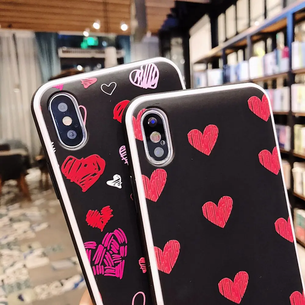 KISSCASE милые красные чехлы для телефонов с защитой от грязи iPhone X XS XR MAX 6 S Plus 7 8 Coque Capa