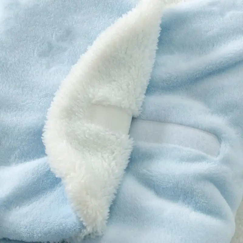 Baby Blanket Envelope Swaddle Winter Wrap Coral Fleece Newborn Sleeper Infant Stroller Toddlers Sleeping Bag |