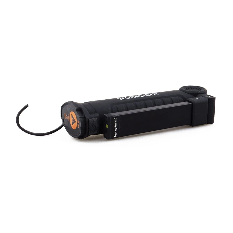 

COB LED Rechargeable Work Light Magnet Flashlight with Hook Folding Torch Lamp W52 Black