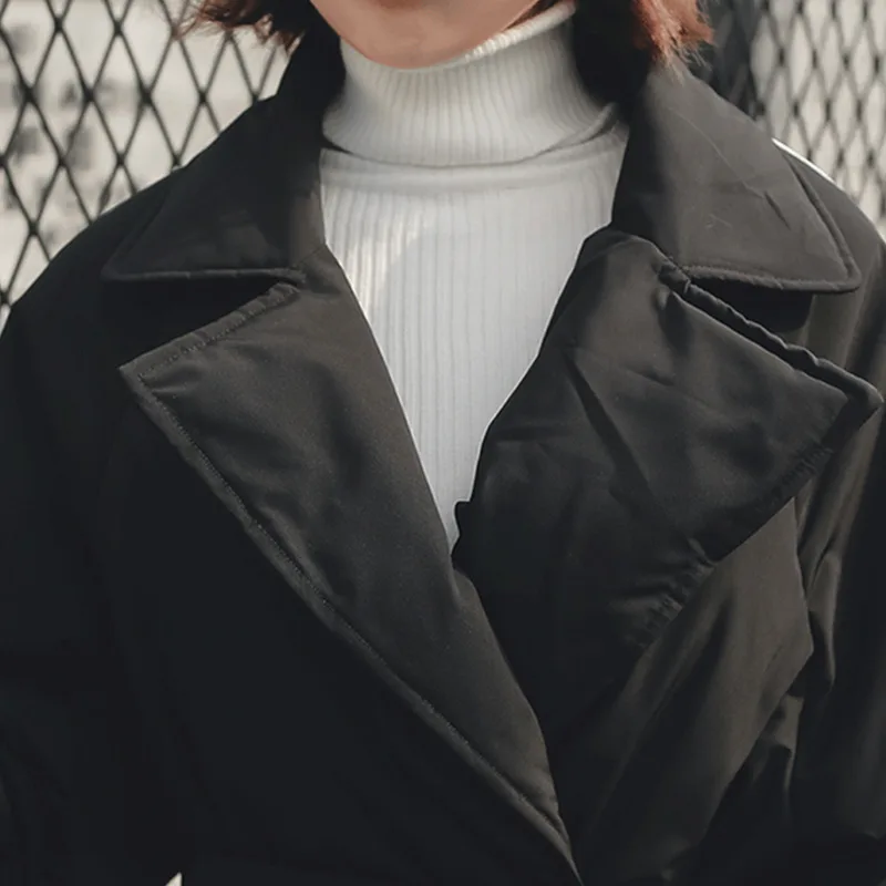 Women Winter Parkas 2018 New Plus Size Belt Cotton Wadded Jacket Thicken Fashion Warm Female Slim Long Coat Mujer Invierno LS45