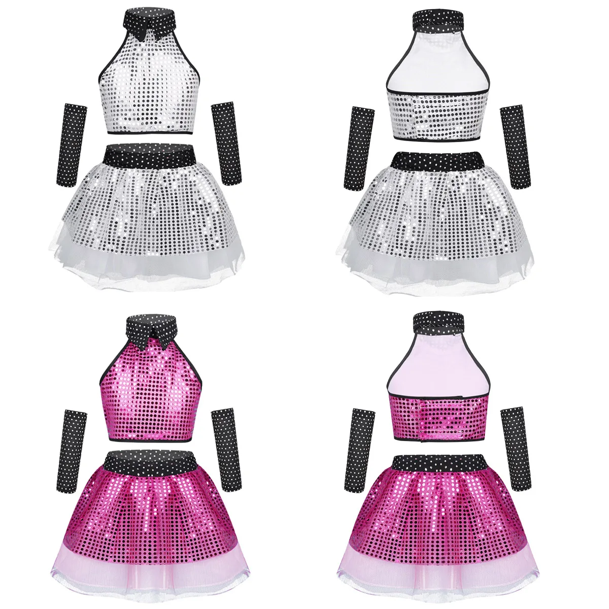 TiaoBug/детский Джазовый вальс Современная Одежда для танцев блестящий короткий топ