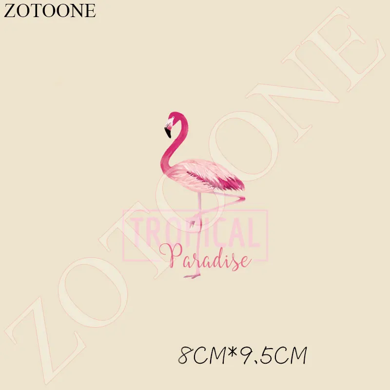 ZOTOONE нашивки с Фламинго Железный переводной стикер Сделай Сам птица горячее