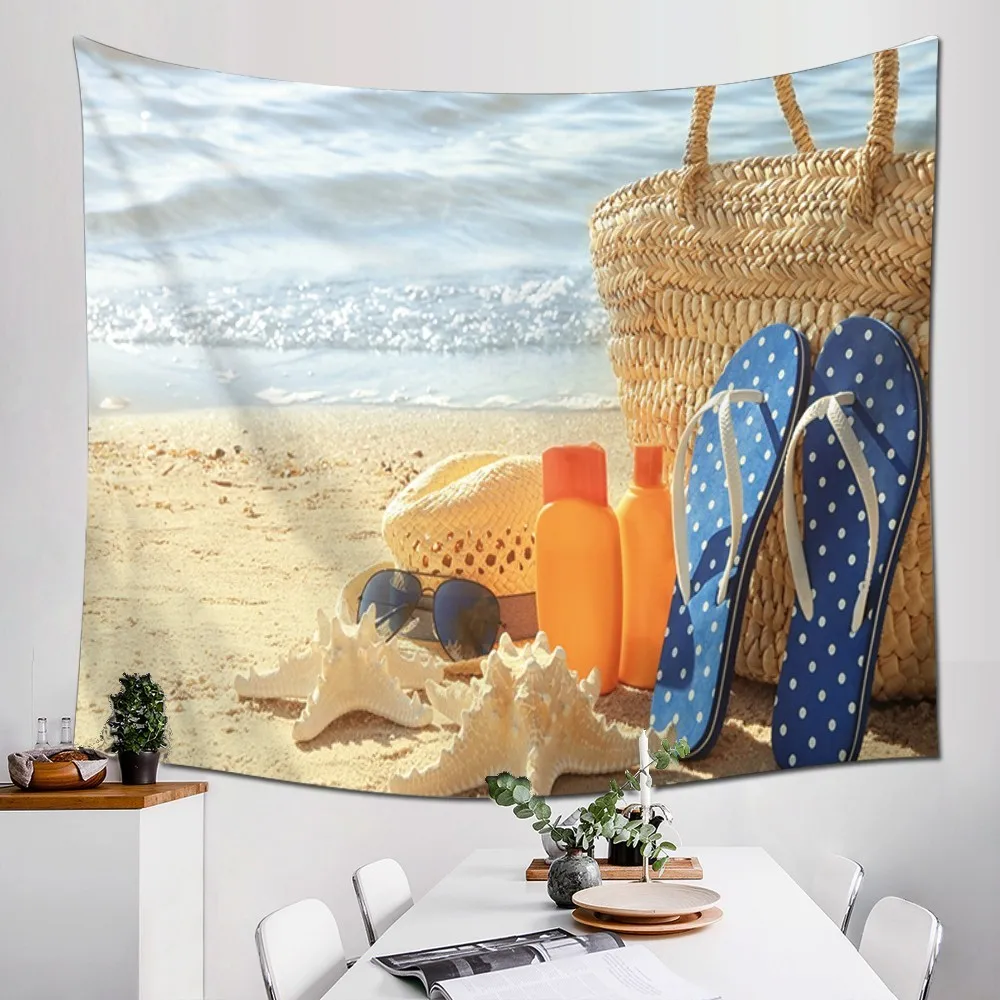 Морской пейзаж Мандала настенные гобелены украшения дома Висячие Boho Пляжный