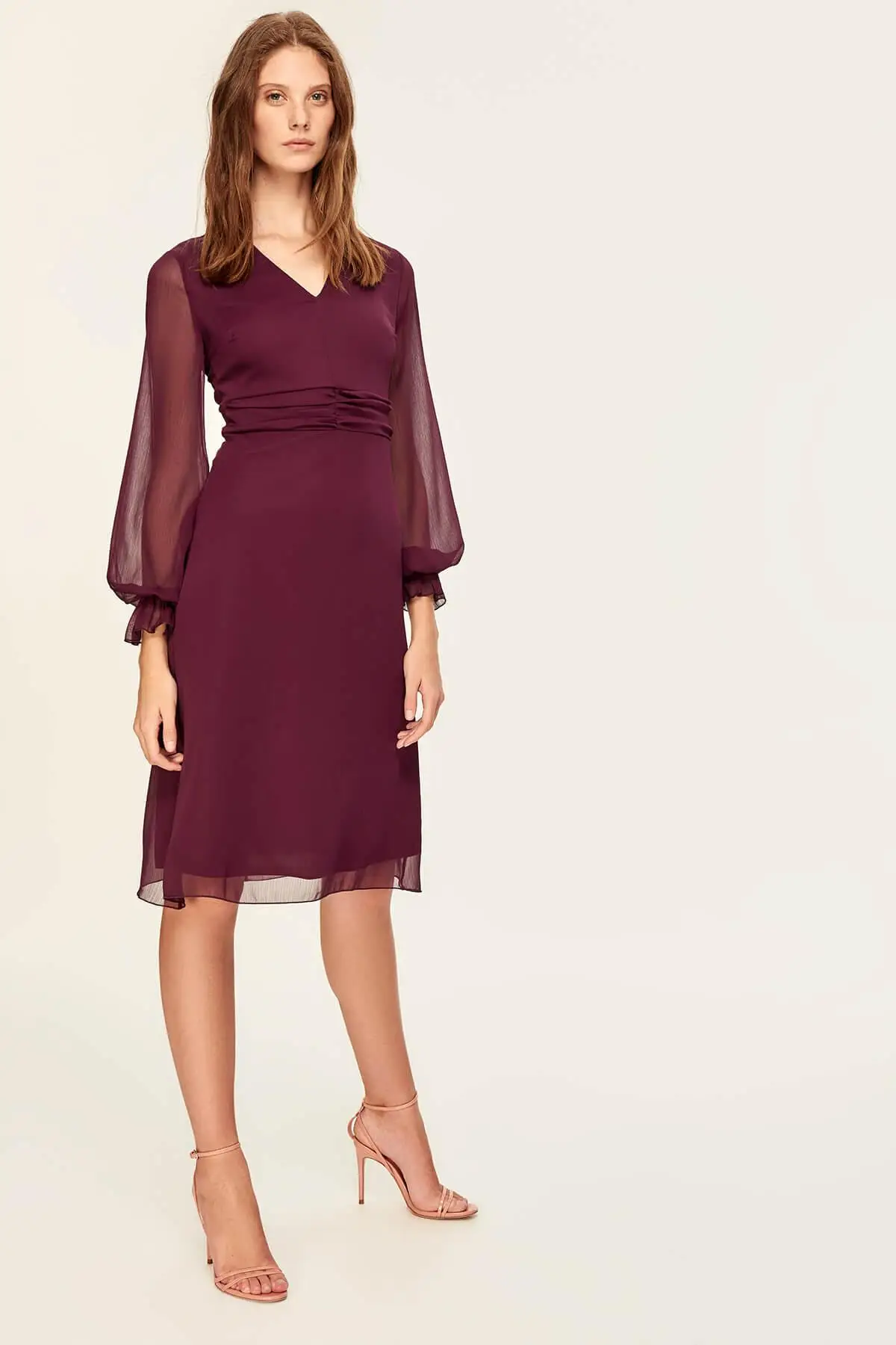 Модное платье с оборками TCLAW19EH0157 | Женская одежда