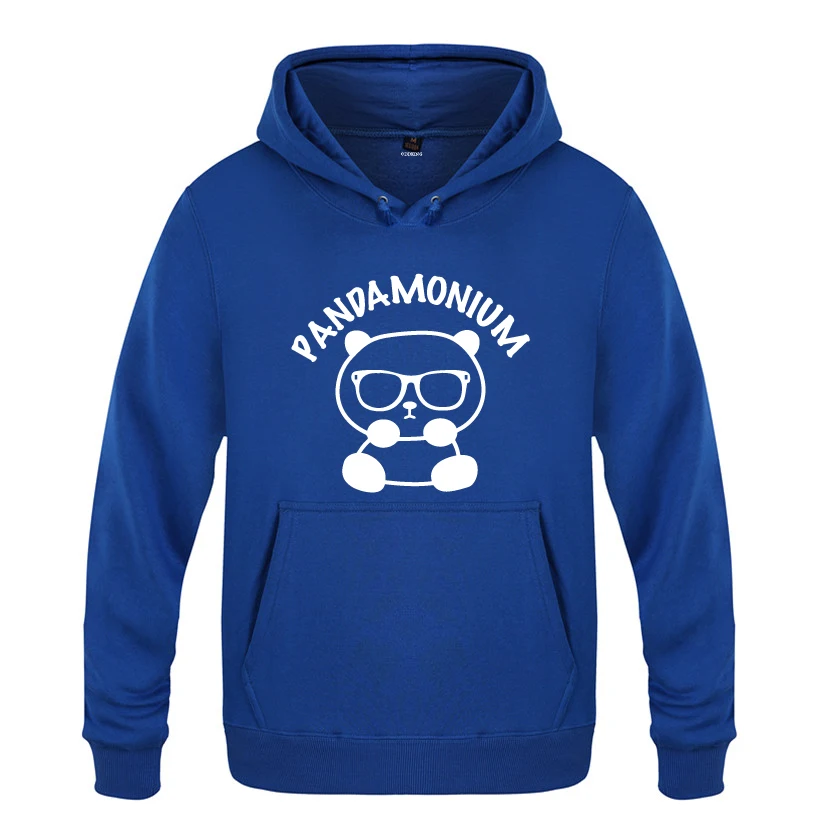 

Pandamonium Cute Anime Cartoon Hoodies Men 2018 Men's Pullover Fleece Hooded Sweatshirts