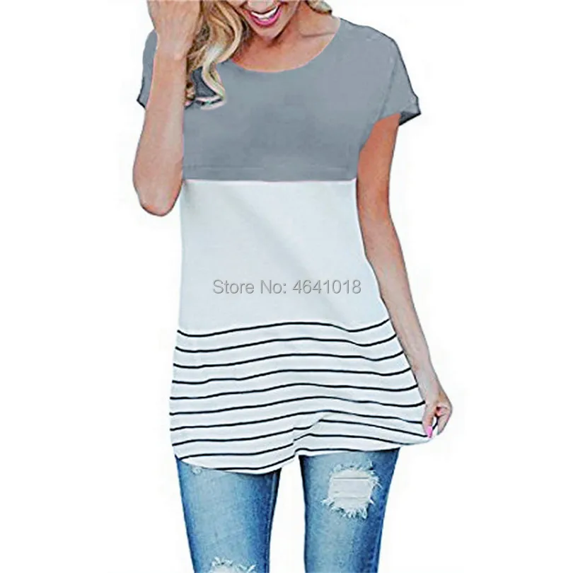 Женские летние топы 2019 лоскутный кружевной топ с коротким рукавом Женская