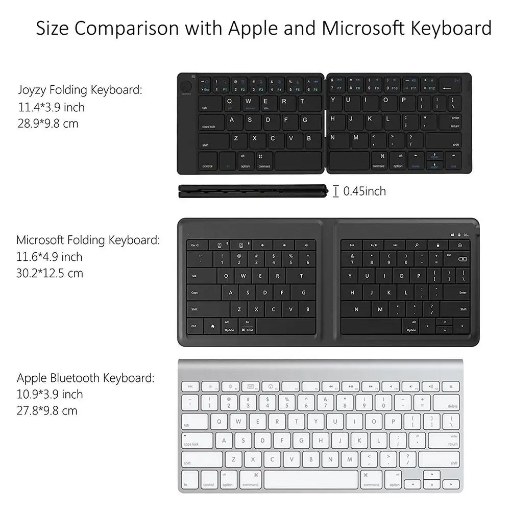 MC B047 Складная Bluetooth клавиатура перезаряжаемая полноразмерная для iPhone iPad IOS Mac Android