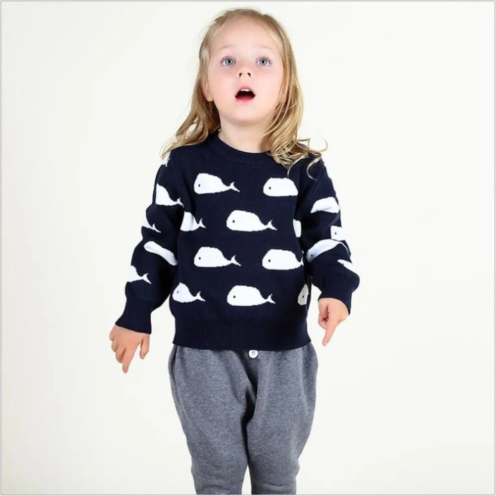 2019 Children Sweater Baby girl winter Boys kids sweaters Girls Knitted Lovely Whale Pullover Cardigans Clothes Outerwear |