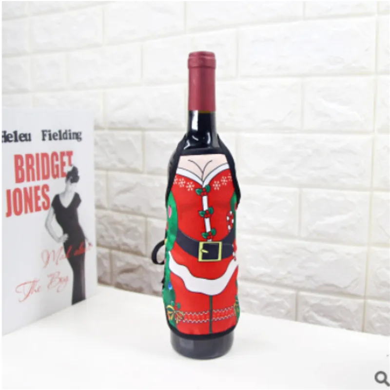 Рождественский Санта бутылка вина чехол в виде фартука wrap Xmas ужин вечерние