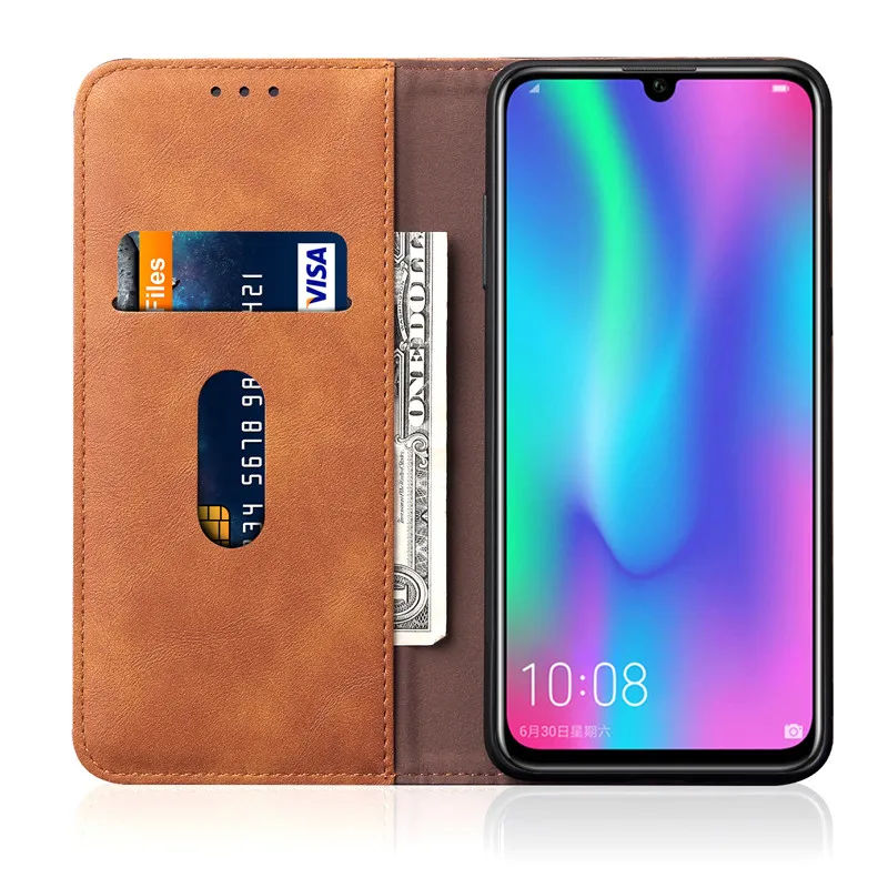 Роскошный флип чехол для huawei Honor 10 Lite кожаный кошелек подставка держатель карт