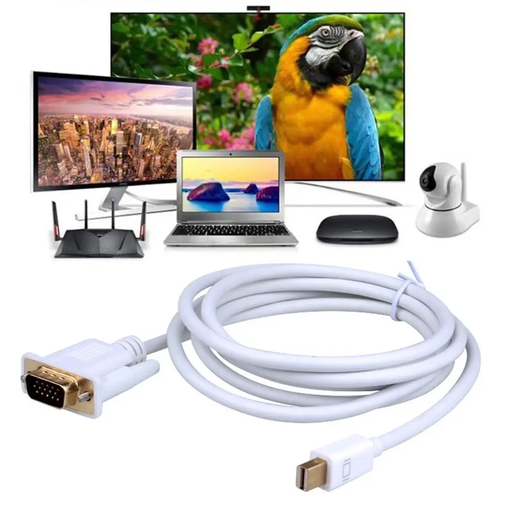 Новый портативный мини адаптер DP для VGA 1 8 м HD белый адаптивный кабель 5 вольт p (TTL)