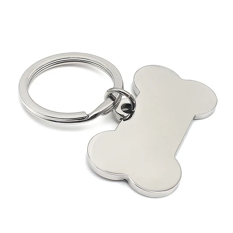 Stainless Steel Key Chain Cat Dog Tag Silver Color Simple Can Laser Logo A Variety of Styles Woman Man | Украшения и аксессуары