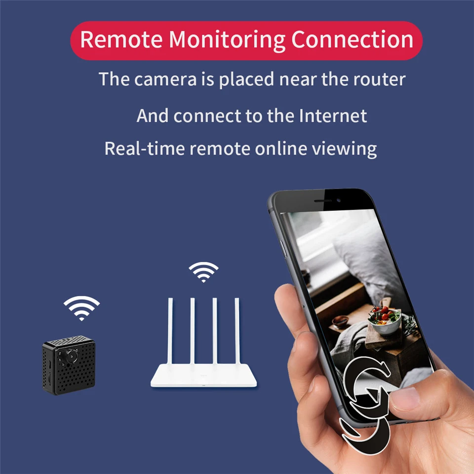 1080 P WI-FI мини Камера будильник • Беспроводной няня P2P IP/AP безопасности Ночное