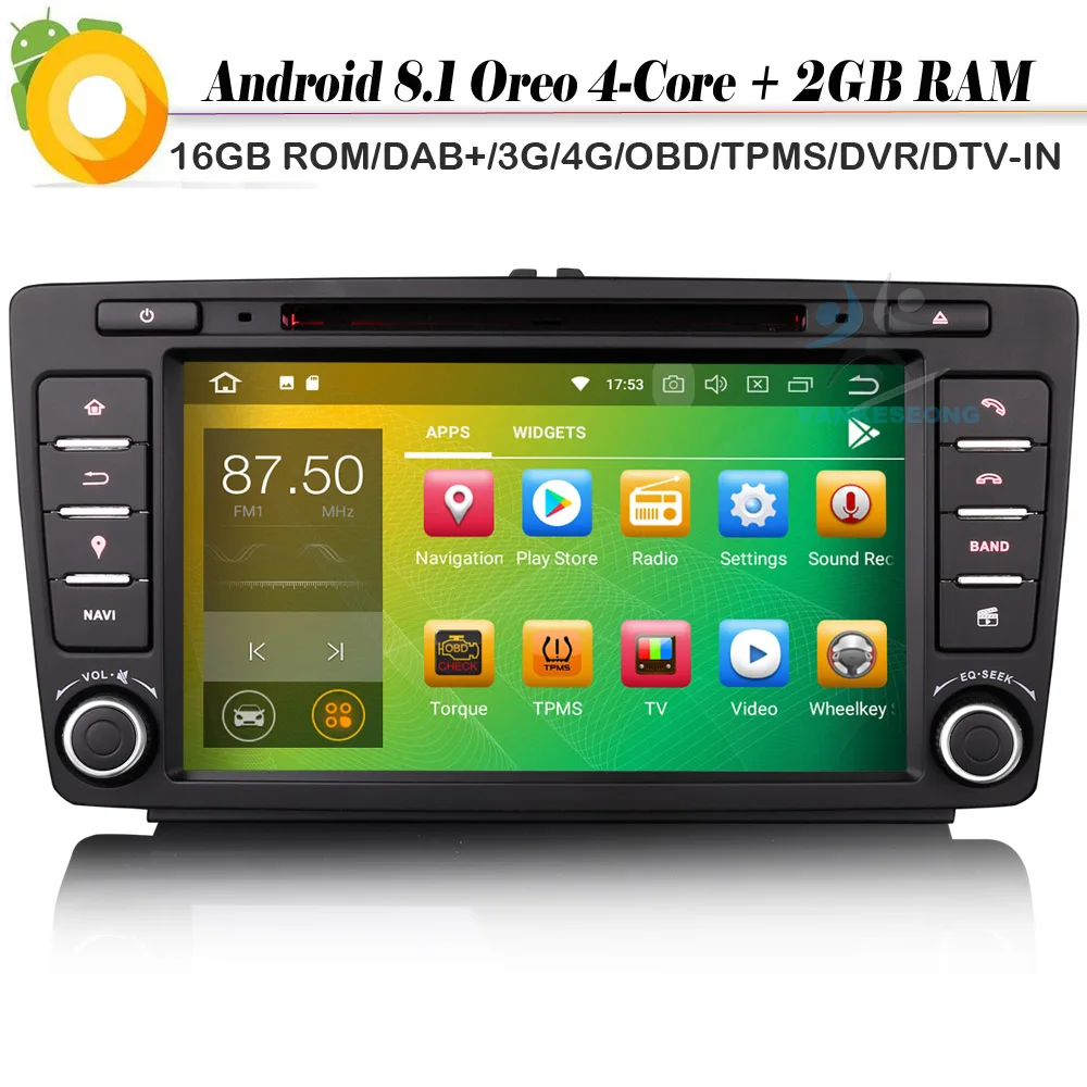 DAB + четырехъядерный Android 8 1 Авторадио автомобильный стерео DVD WiFi 4G DVR