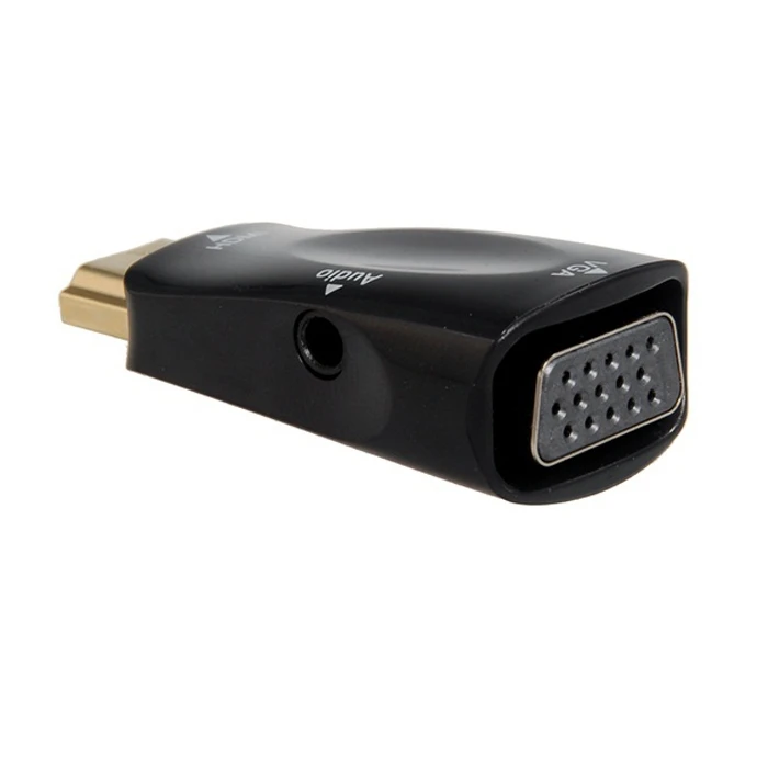 Совместимому с HDMI к VGA Выход видео адаптер 3 5 мм аудио кабель для ТВ и проектор