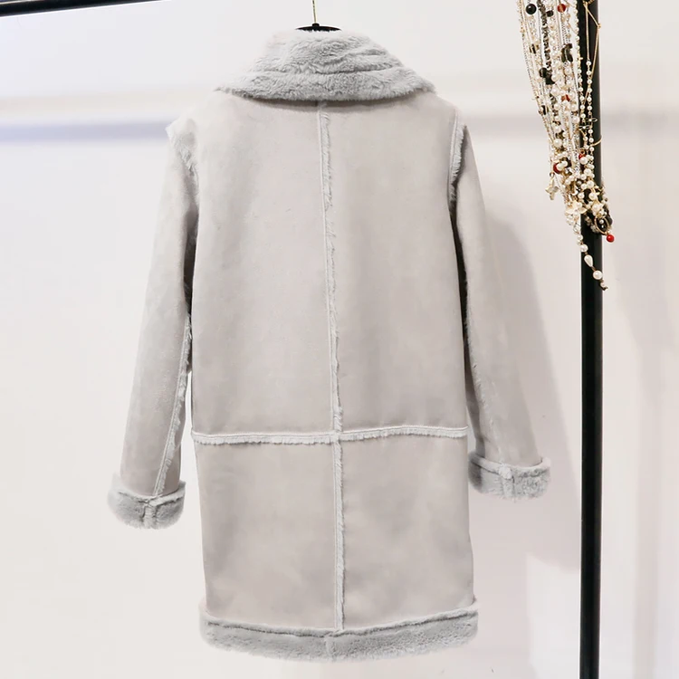Женское пальто с карманами Inverno Jaquetas Feminino длинное однотонное отложным воротником