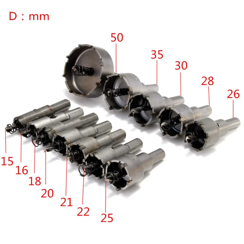 12pcs Hard Alloy 15mm-50mm Hole Saw Cutter Kit Drill Bit Set Wood Universal Tool Accessories | Инструменты