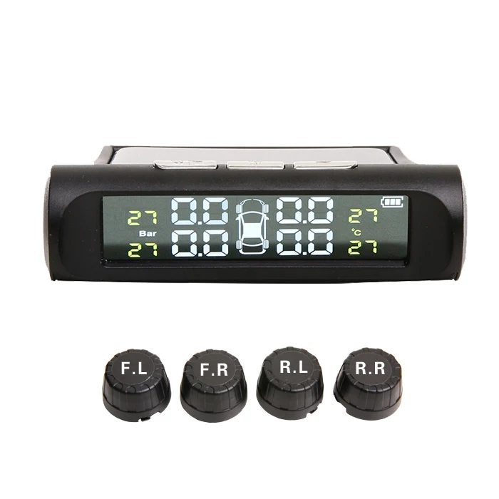 Умный автомобиль TPMS солнечной энергии USB внешний внутренний датчик давления в