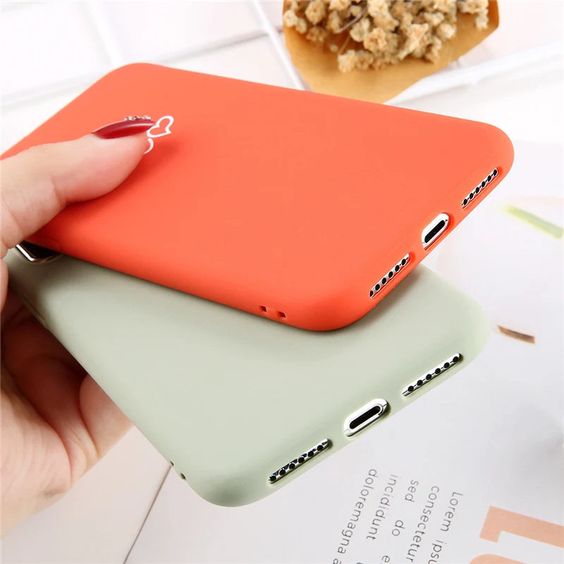 Lovebay Phone Case For iPhone 6 6s 7 8 Plus X XR XS Max Fashion Cartoon Love Heart Smiley Face Soft TPU Coque |
