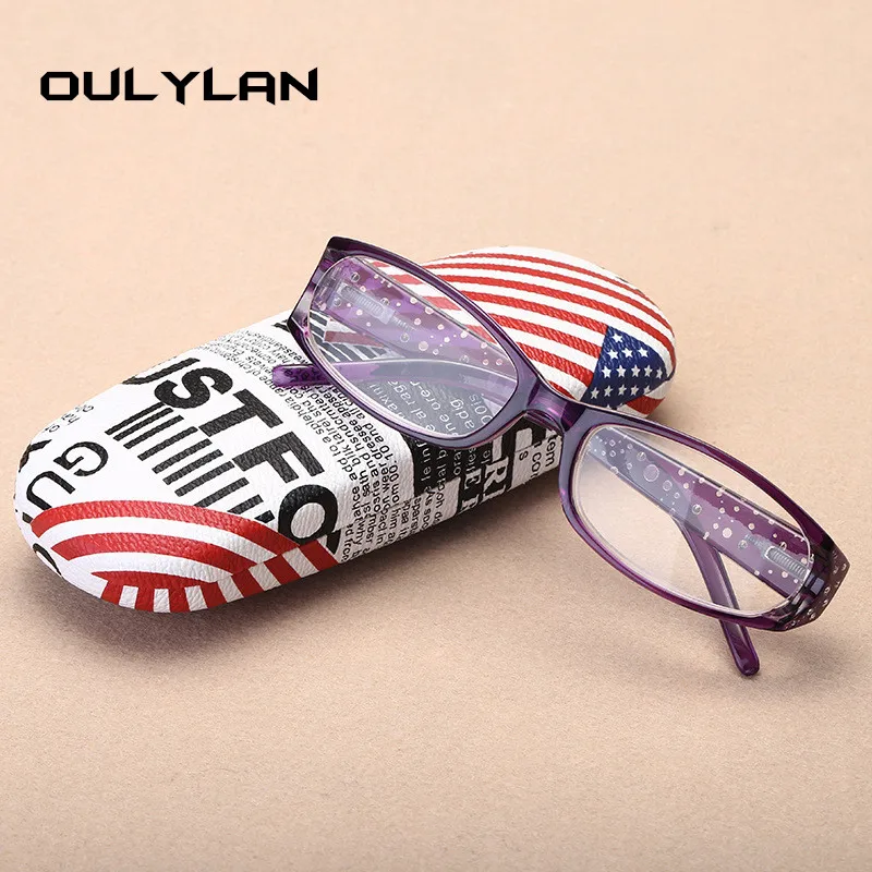 Очки для чтения Oulylan с цветочным принтом женские полимерные модные