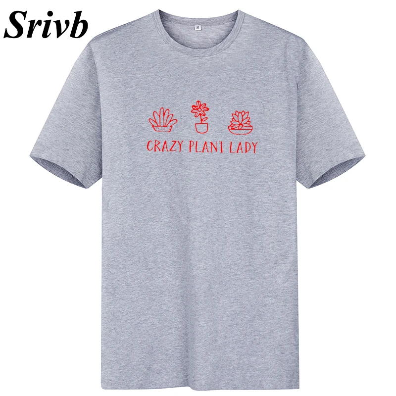 Женские Забавные футболки Srivb Crazy Plant повседневные свободные Harajuku с коротким