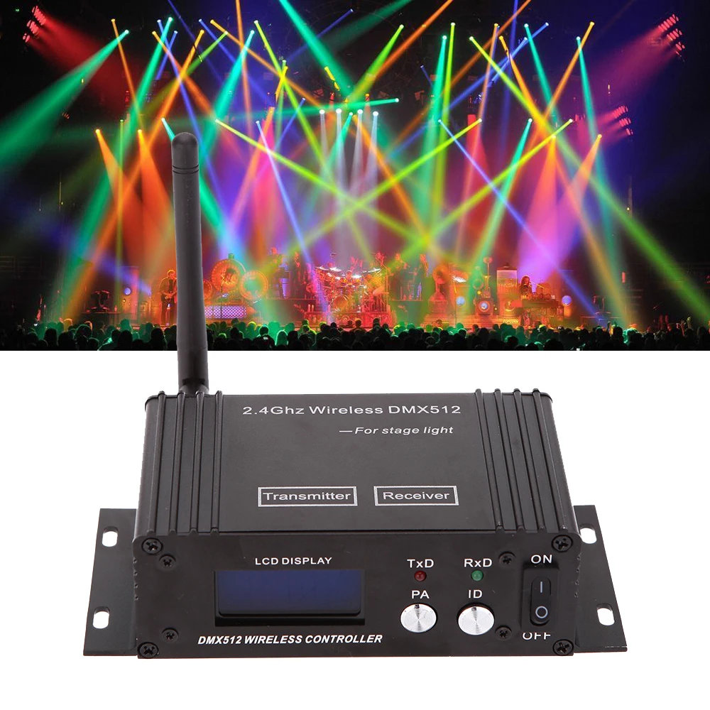 2 4G беспроводной DMX 512 контроллер сценического освещения передатчик приемник ЖК