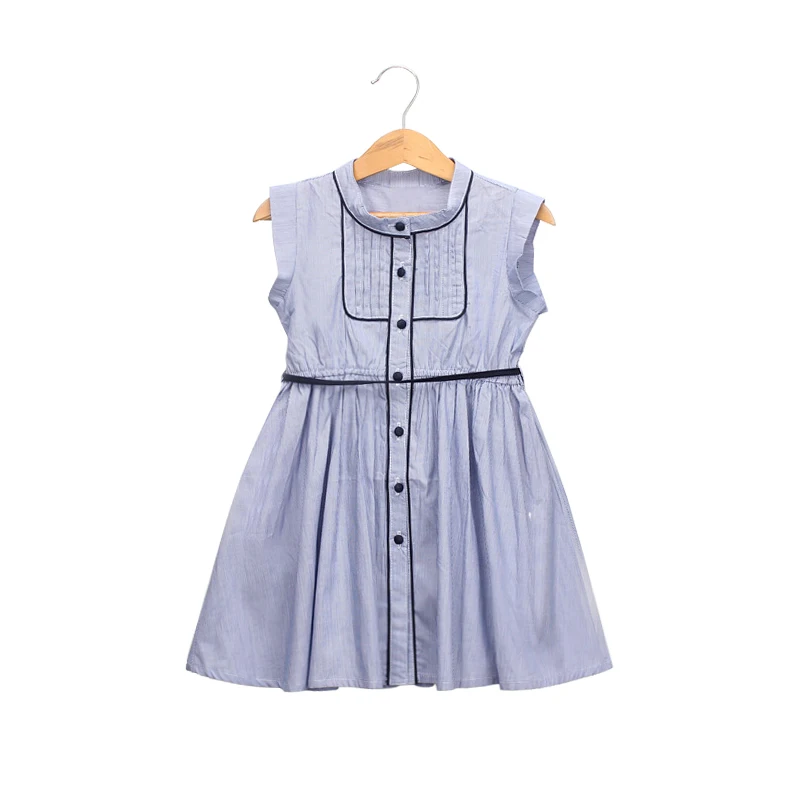 shirt style striped dress age for 2 -8 yrs little girls sleevless summer clothes cute princess costume baby chiffon frocks | Детская