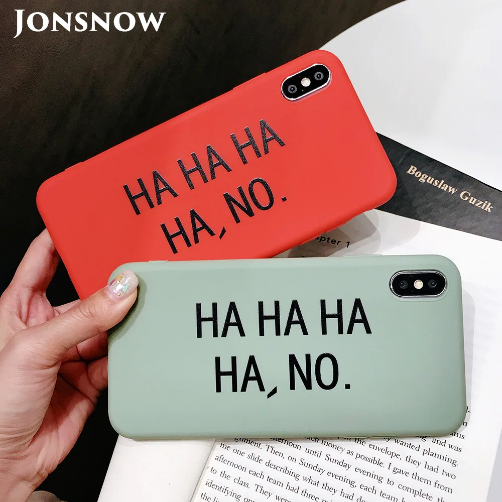 JONSNOW Matte Phone Case for iPhone 6S 6P 7 8 Plus HA NO Pattern Soft Silicone Cases X XR XS Max Capa Fundas |
