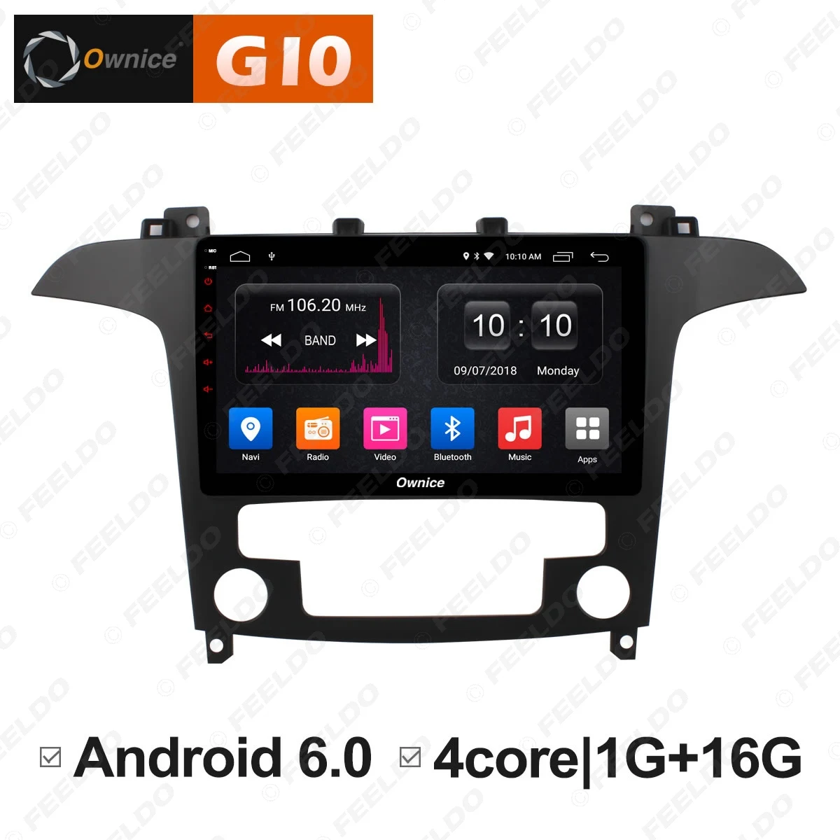 FEELDO 9 &quotAndroid 8 1 4 ядерный/DDR3 2G/16G/поддержка 4G ключ автомобильный медиаплеер с GPS/FM/AM
