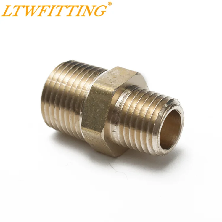 Фото LTWFITTING Латунная Труба шестигранный редукционный штуцер для сосков 3/8 дюйма x 1/4 LTWFITTING Латунная Труба шестигранный редукционный штуцер для сосков 3/8 дюйма x 1/4