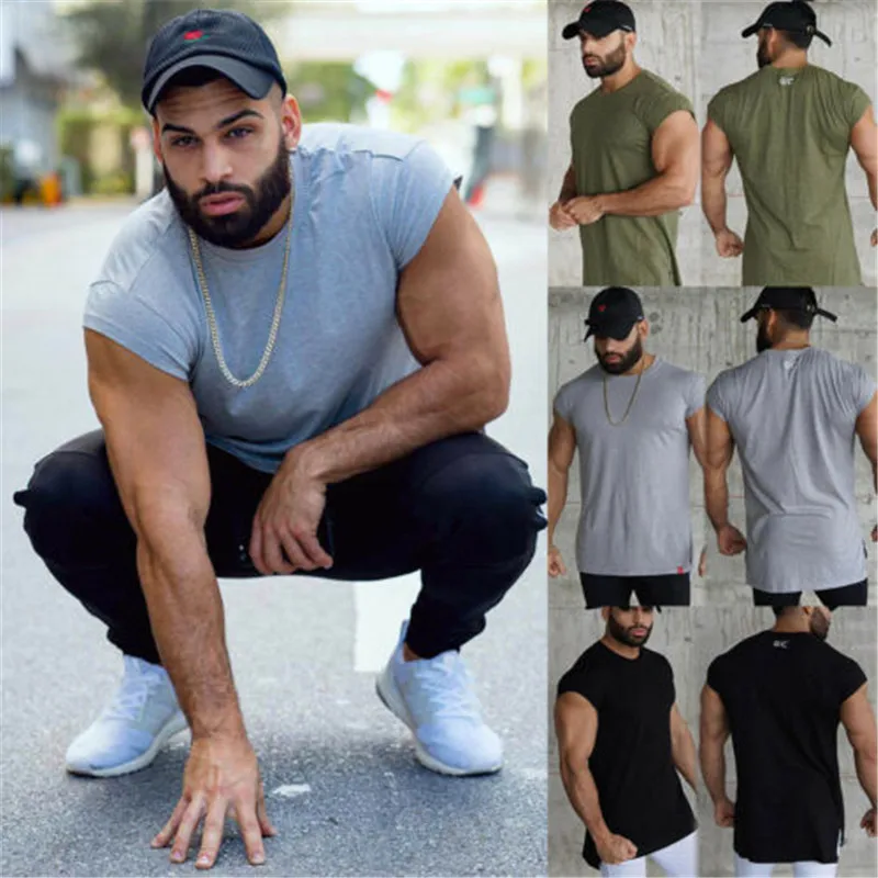 Новинка 2019 Брендовые мужские повседневные топы с коротким рукавом обычные