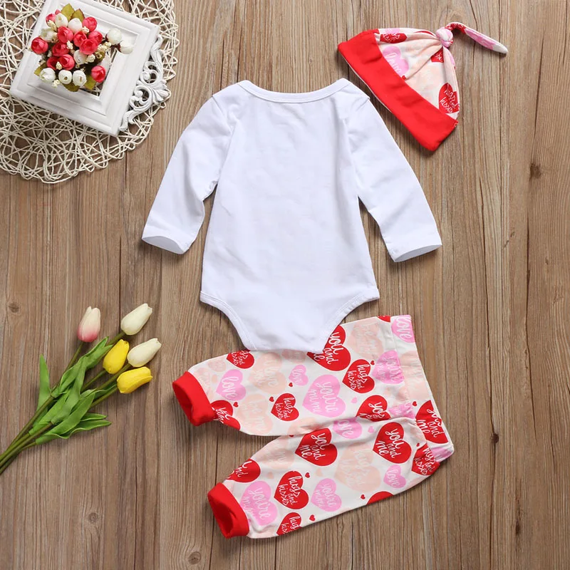 Pudcoco/Новый Модный комбинезон для новорожденных девочек с надписью Daddy is my Valentine