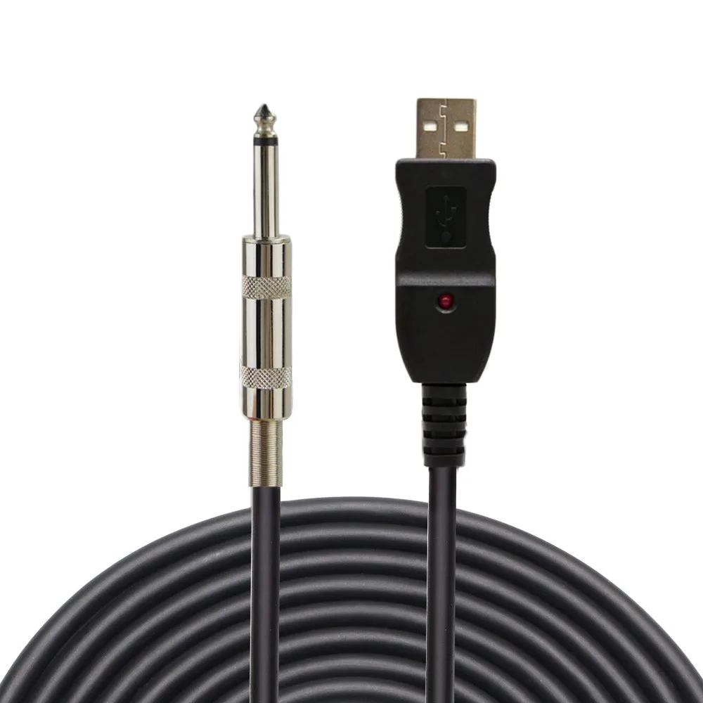 Кабель для электрогитары 3 м студийный аудиокабель 6 35 мм USB интерфейс адаптер