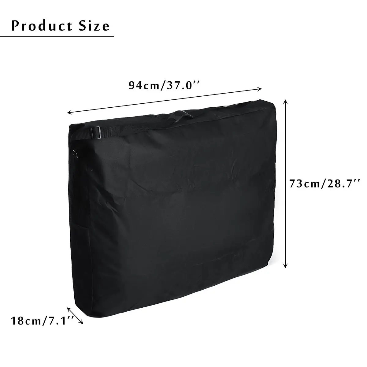 

94x73x18cm Folding Carrying Bag for Massage Bed Sturdy 600D Oxford Cloth Waterproof Storage Backpack for 180x70cm Beauty Bed