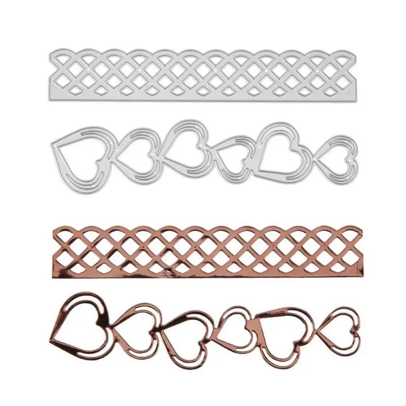 2 шт. DIY металлический трафарет сердце границы тиснение для скрапбукинга