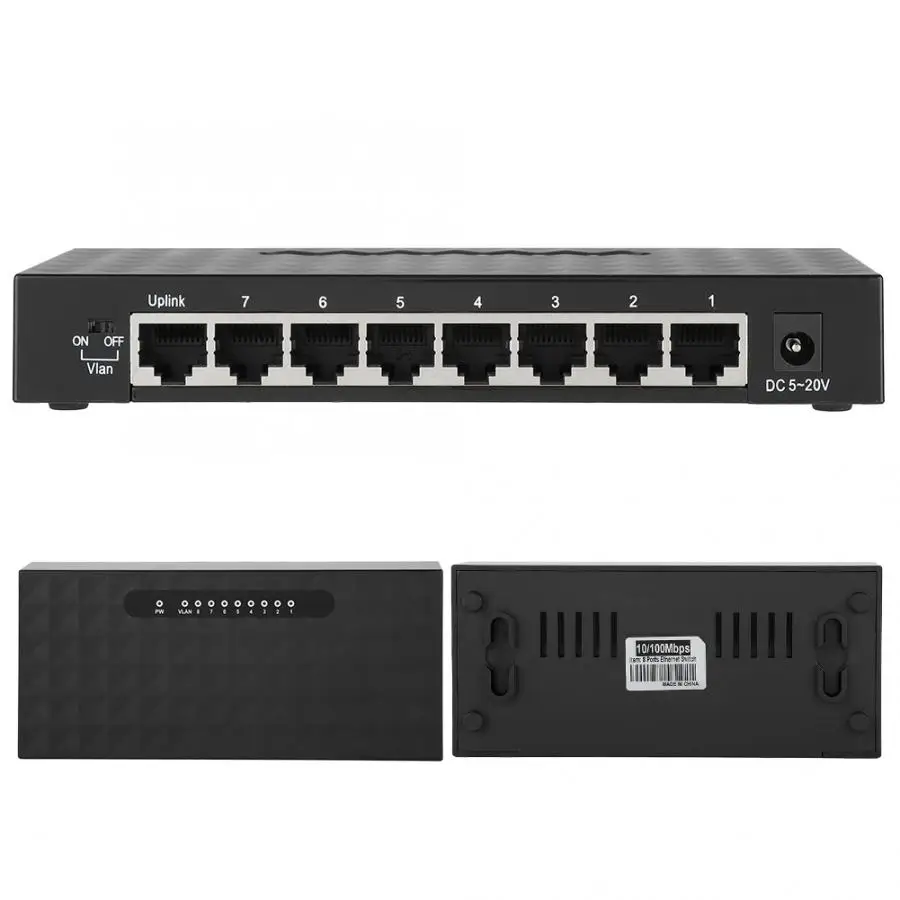 Высокопроизводительный сетевой хаб VLAN С 8 портами настольный коммутатор Gigabit