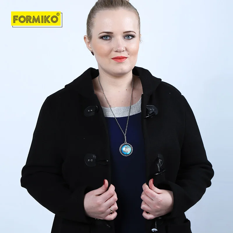 Formiko Новинка 2019 ветровка весна-осень 4XL. Женское повседневное пальто дафлкот с