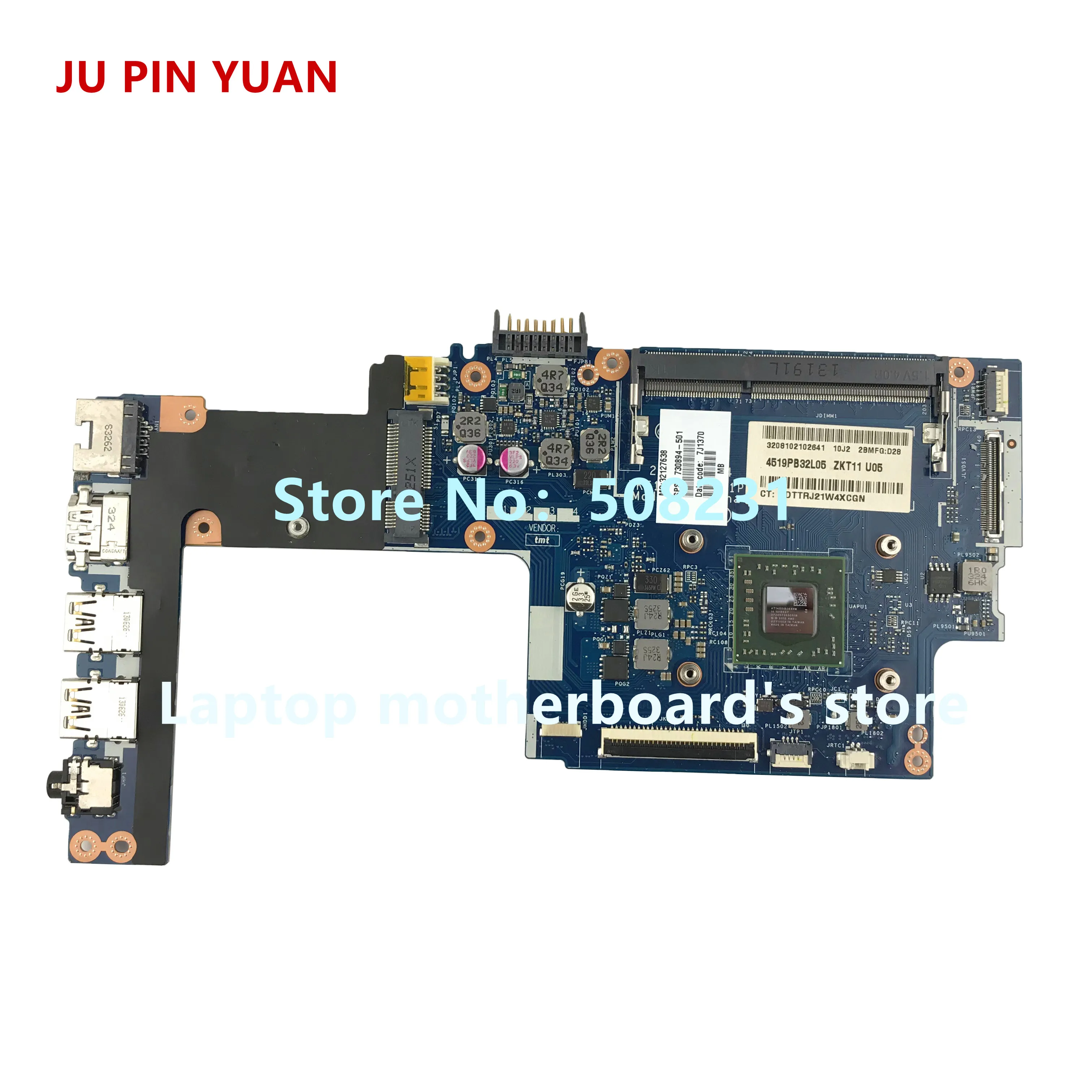 744185-001 para hp Placa-mãe do Portátil com A4-1250 Pino Yuan 730893-001 Pavilion ts 11-e Cpu Totalmente Testado ju La-a521p 730894-501