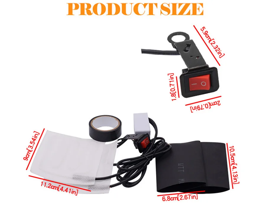 

20V-100V Electromobile Electrothermal Handlebar Cover Motorbike Refitment Warm Heated Grip Kit