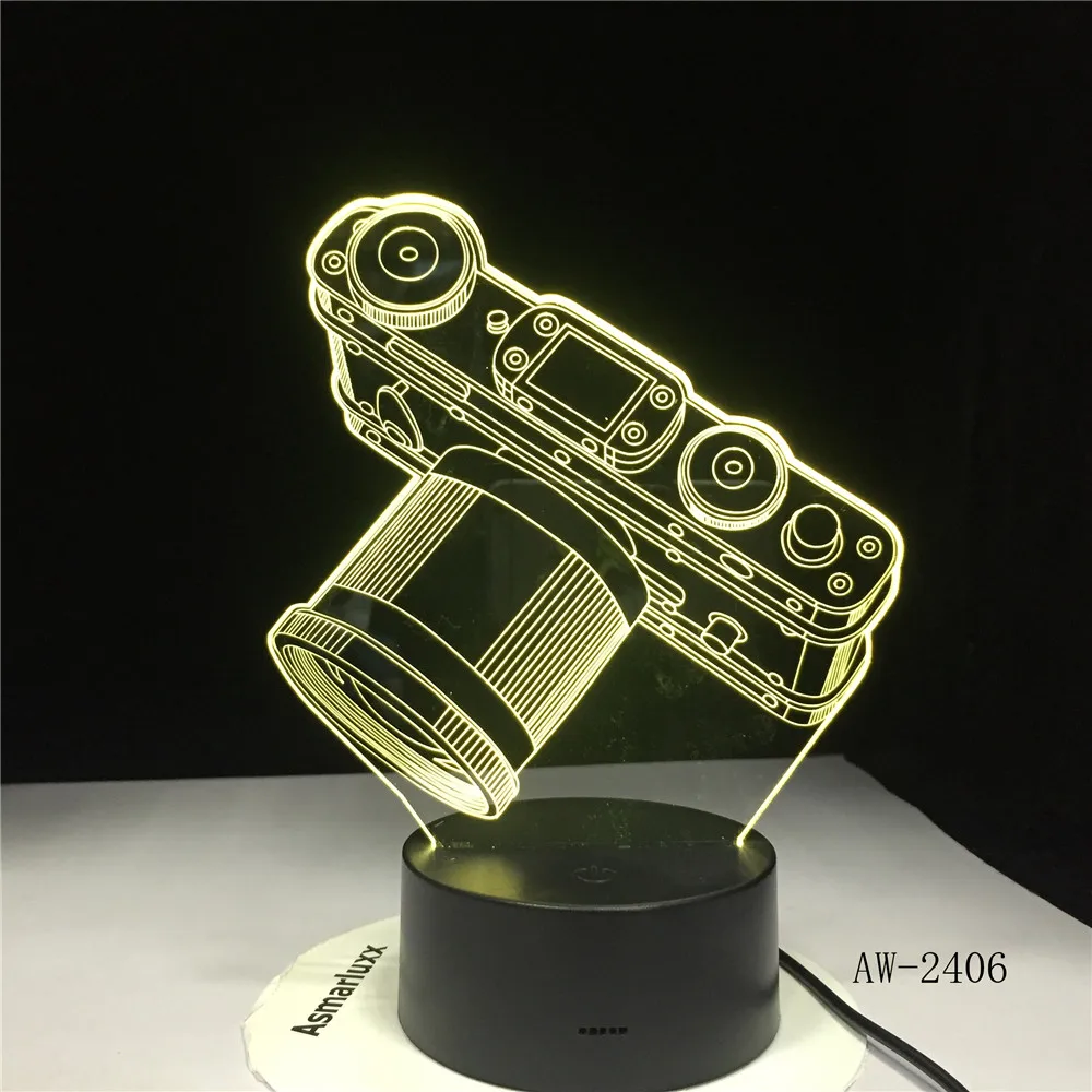 Новинка камера 3D лампа светодиодный светильник с питанием от батареи сенсорный