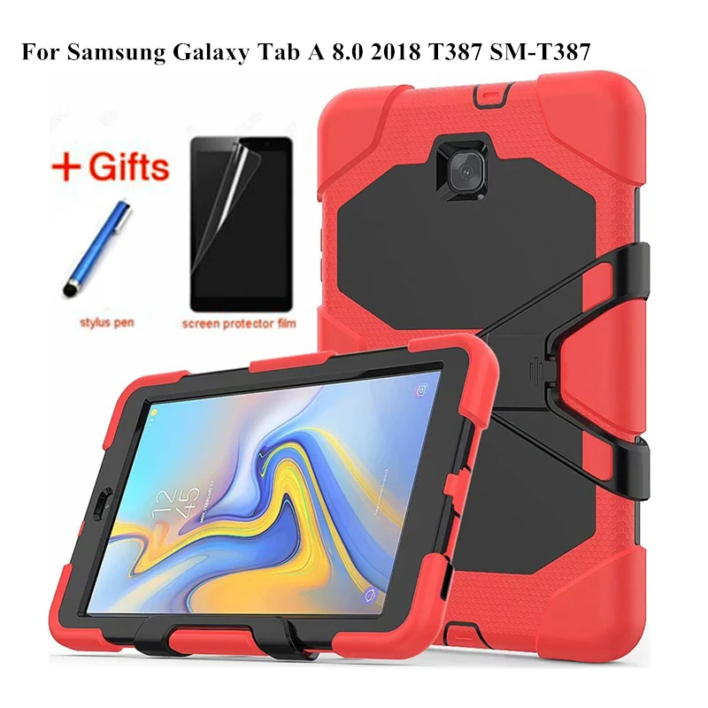Для Samsung Galaxy Tab A 9. 0 T387 SM 8 tablet Kid Skin Military Heavy Duty Silicon + PC Rugged Stand Защитный Чехол