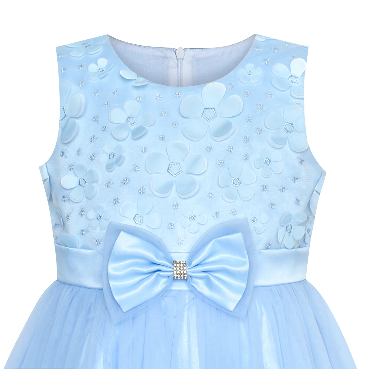 Sunny Fashion платья для девочек платье Цветок Девушка Платье Синий Подружка невесты
