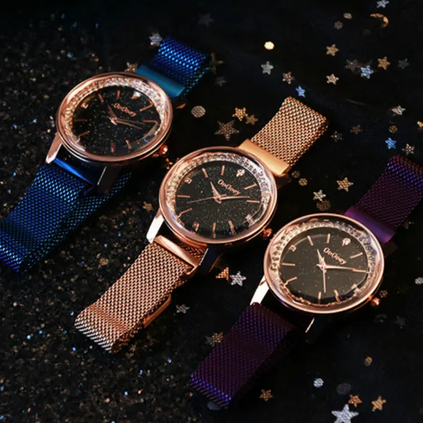 Часы наручные женские кварцевые с магнитной застежкой люксовые украшения со