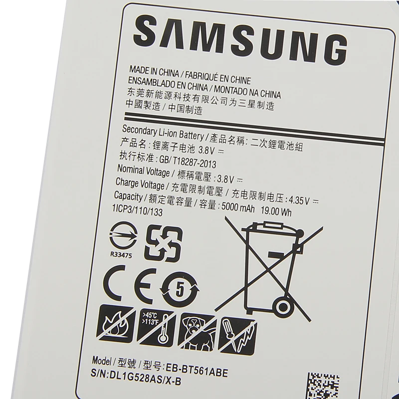 Оригинальный аккумулятор Samsung высокого качества для GALAXY Tab E T560 T561 EB BT561ABE 5000